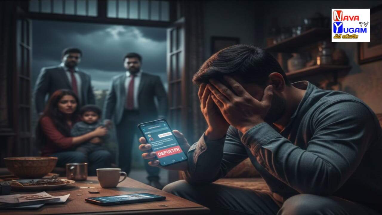 డిజిటల్ అప్పుల ఊబి: లోన్ రికవరీ ఏజెంట్ల వేధింపులకు చెక్ పెట్టడం ఎలా? 1 A man is being protected from blackmail and loan recovery threats.