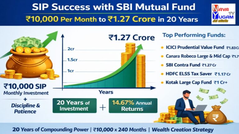 SBI Mutual Fund Scheme: రూ.10,000 SIP ను రూ.1.27 కోట్లుగా మార్చిన ఫండ్ 5 SBI Mutual Fund 20 years SIP returns performance chart and wealth creation concept