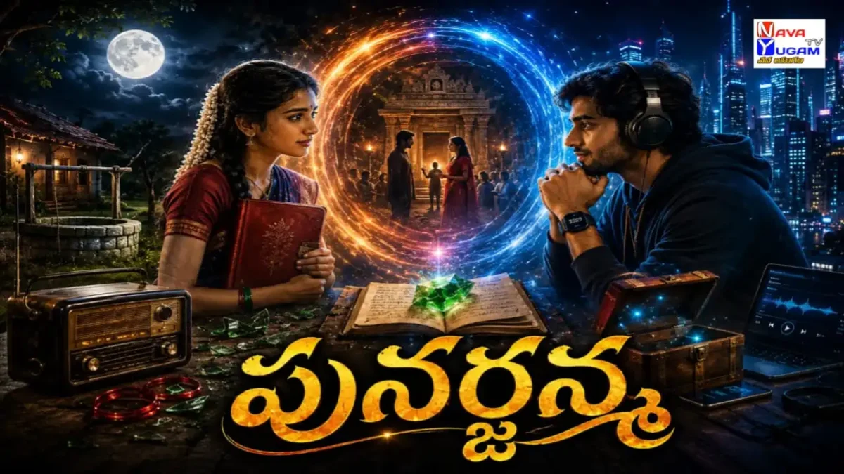 **Alt Text:** 1990లో మొదలైన ప్రేమ 2026లో పునర్జన్మగా కలిసిన శశిరేఖ మరియు కార్తీక్ కాలయాన ప్రేమకథ చిత్రం