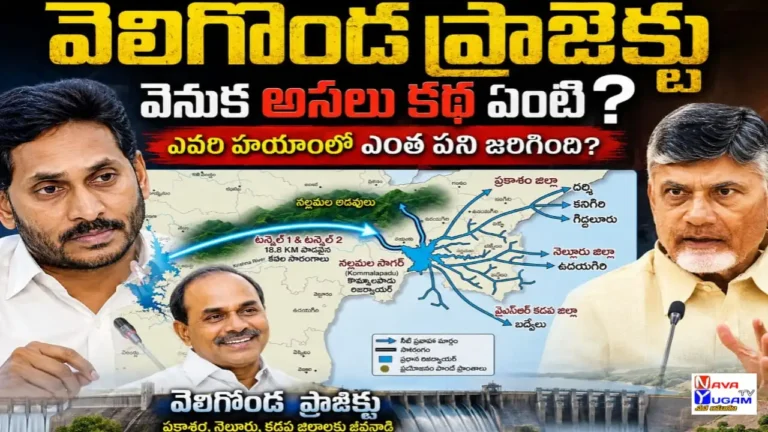 Veligonda Project route map showing the twin tunnels from Srisailam Reservoir